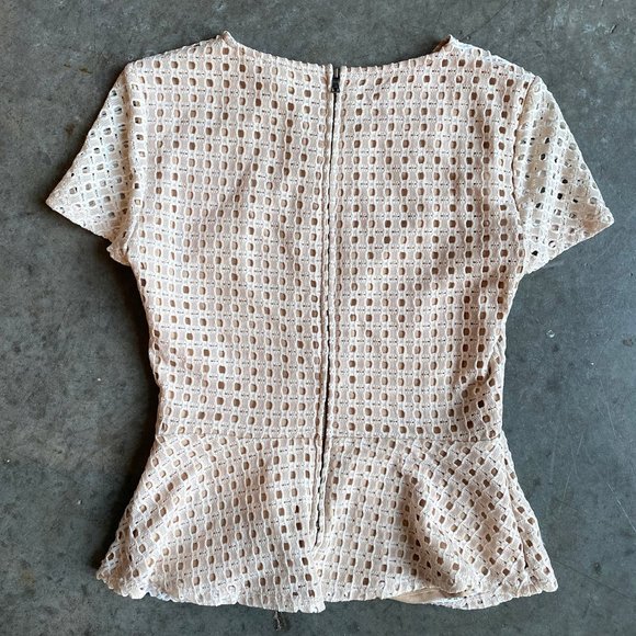 BCBGMaxAzria Eyelet Peplum Top - Picture 2 of 3